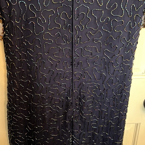 Laurence Kazar beaded silk dress Vintage Small - Picture 9 of 16